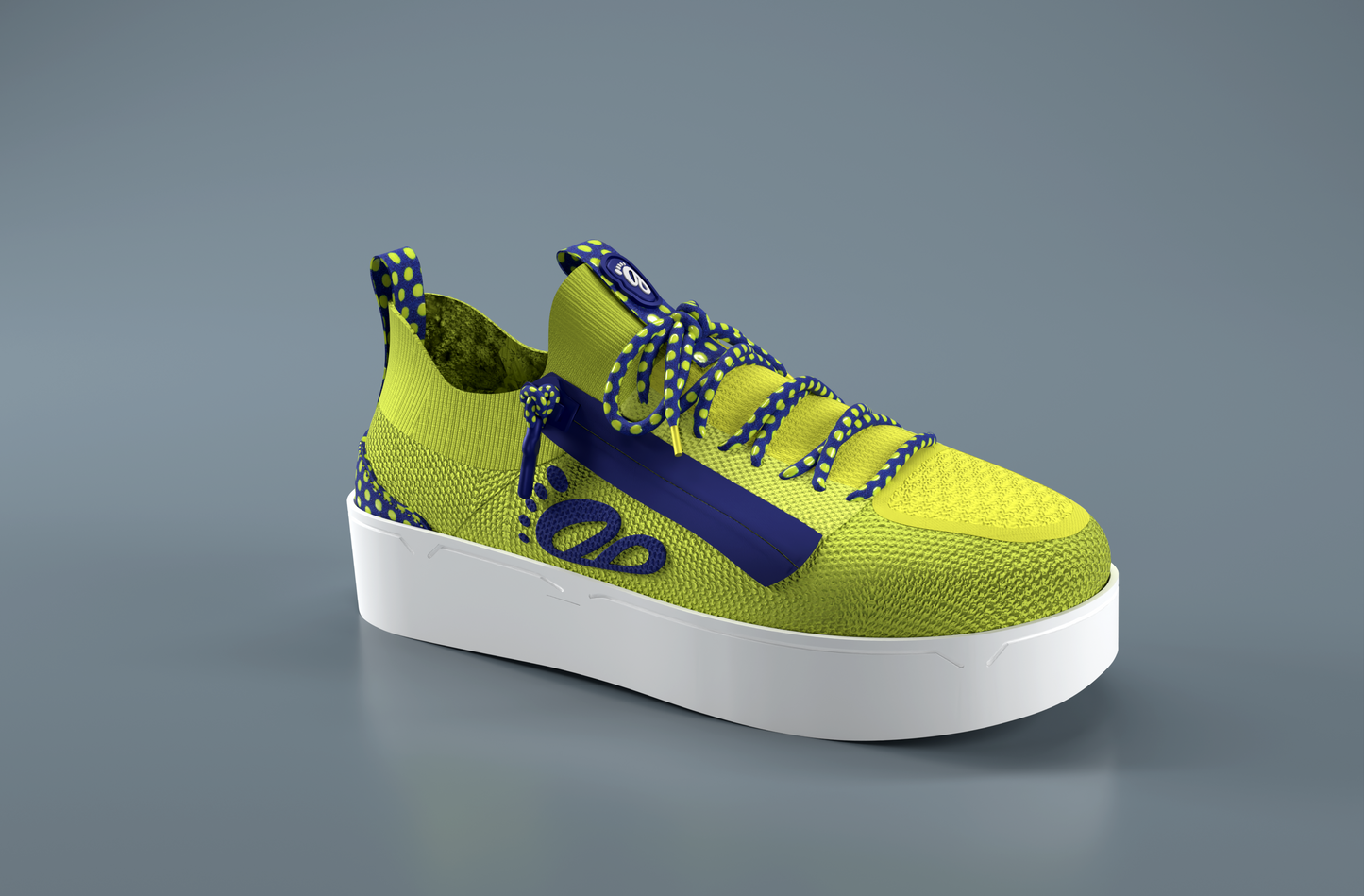 DB1 Original Trainer - Yellow & Blue Polka Dot