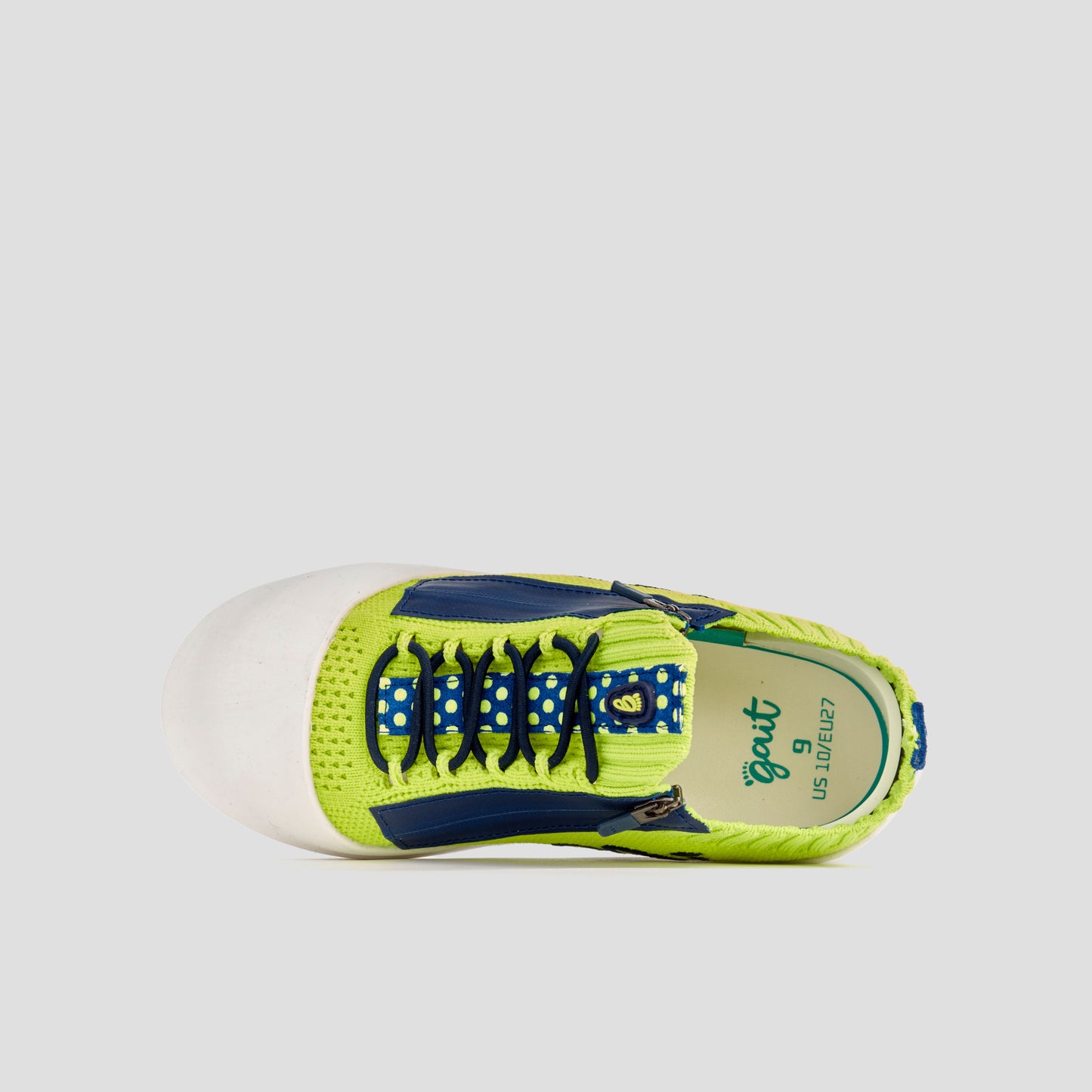 DB1 Original Trainer - Lime & Navy Polka Dot