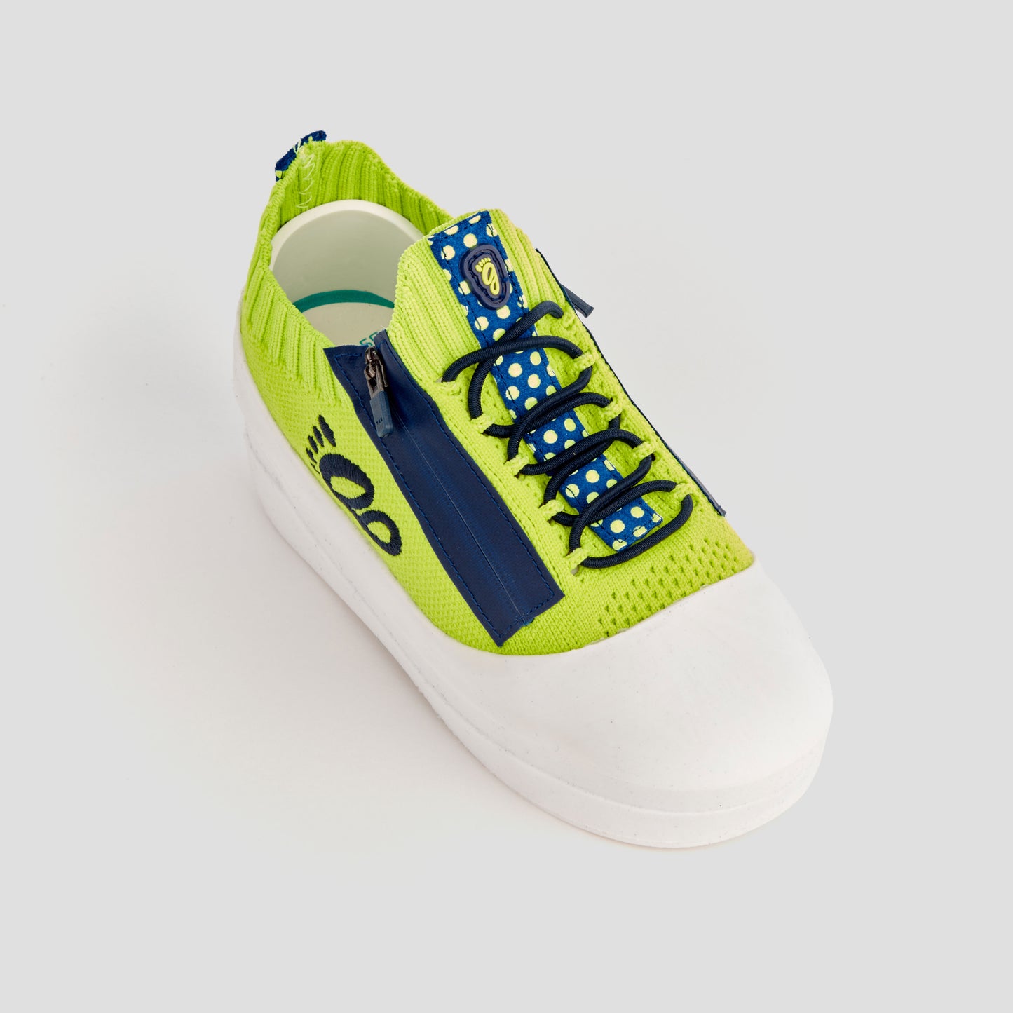 DB1 Original Trainer - Lime & Navy Polka Dot