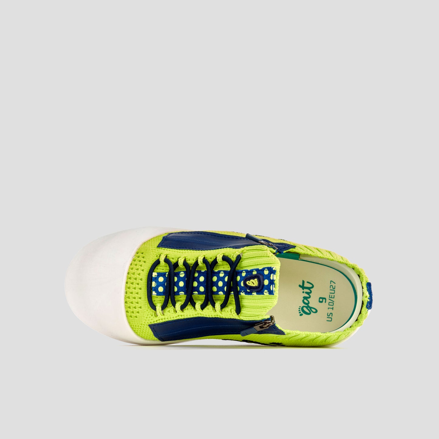 DB1 Original Trainer - Lime & Navy Polka Dot